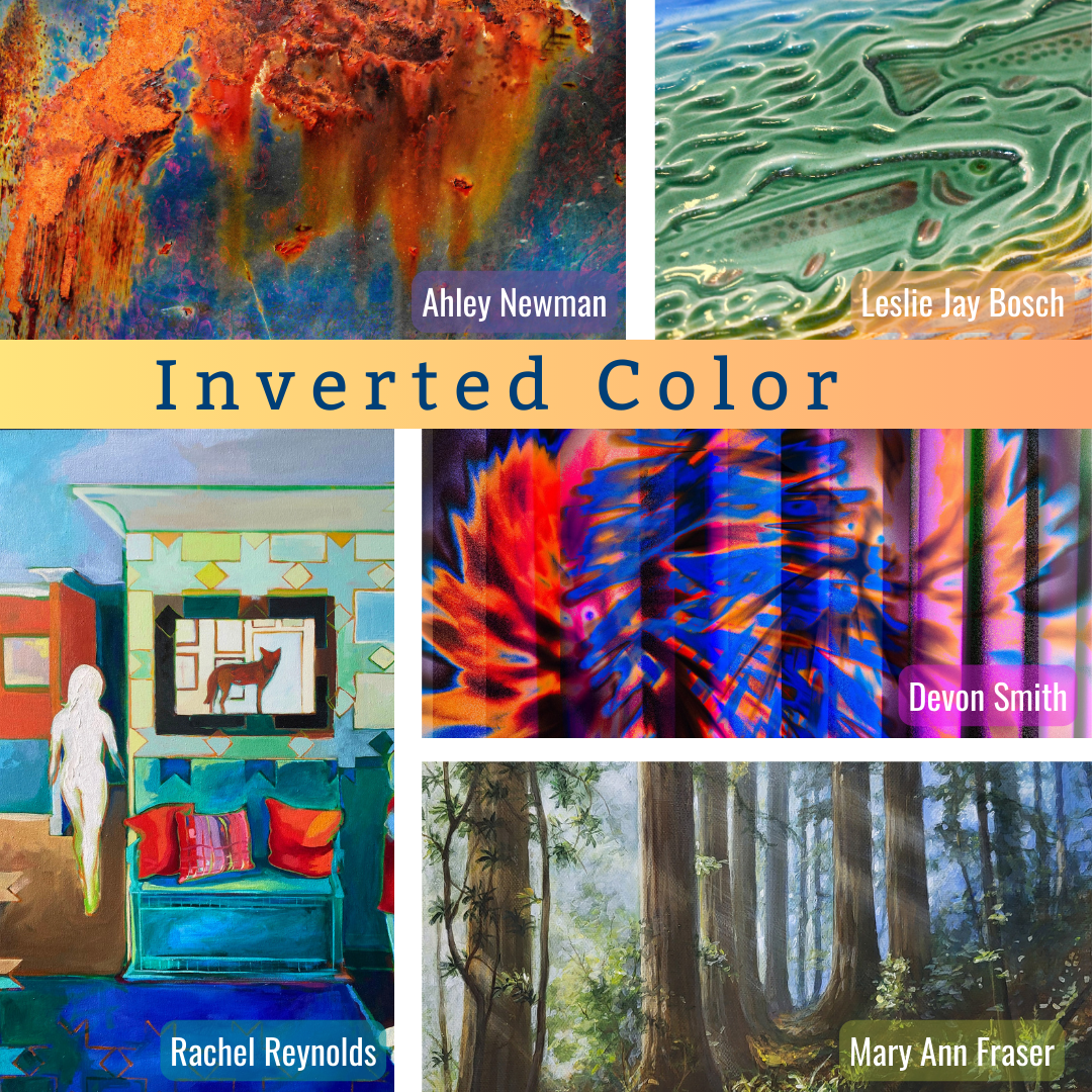 Poster for Inverted Color exhibit in the Initial Point Gallery at Meridian City Hall.